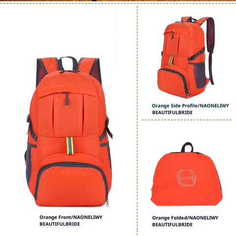 35L Ultralight Lightweight Packable Foldable Travel Camping Hiking Outdoor Sports Backpack Daypack（orang)
