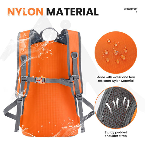 35L Ultralight Lightweight Packable Foldable Travel Camping Hiking Outdoor Sports Backpack Daypack（orang)