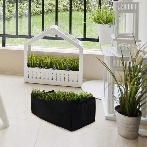 3-Pack Grow Bags, 10 Gallon Heavy Duty Thickened Nonwoven Fabric Raised Garden Bed Square Flower Planter Containers for Carrot Onion,Flowers,Fruit/Growing Pots with Handles(60x30x20cm)