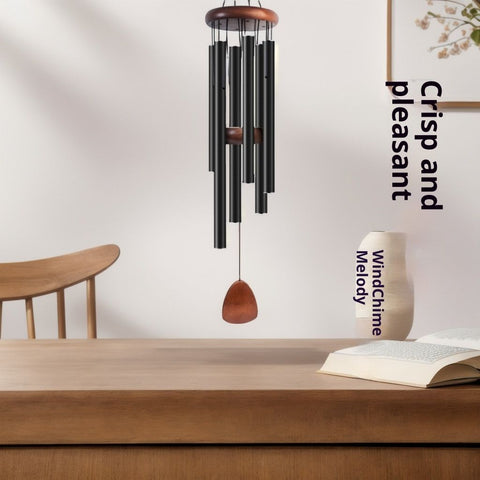 Large Aluminium Wind Chimes Outside, Soothing Melodic Memorial Sympathy Wind Chime, Suitable Outdoor Garden Decor, Gift for Mom Women Neighbors (Black Wind Chimes-26 in)