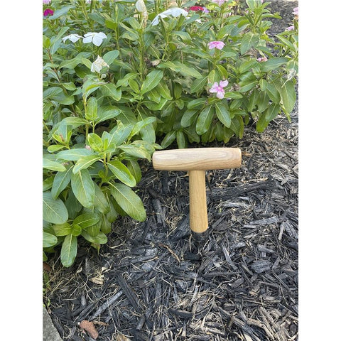 Planter Tool for Planting Seeds & Bulbs - High Carbon Steel & Comfortable Wood Carved Handle - for Consistent Planting Flowers Tulips, Daffodils, Dahlias