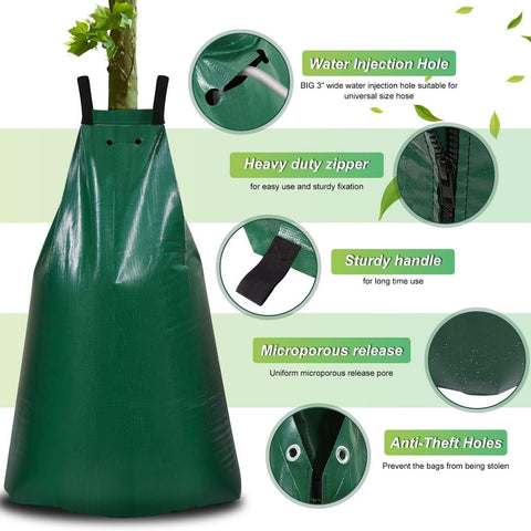 Tree Watering Bags Slow Release, 20 Gallon Drip Irrigation Bag Waterer Globe Soaker for New Plant Trees Trunk 。 (1 Pcs)