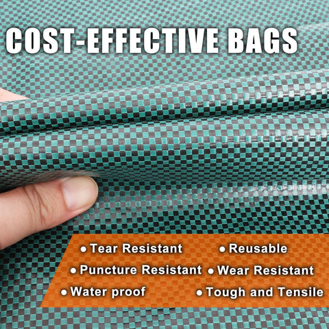 Reusable Yard Waste Bags Lawn And Leaf Bags 3 Pack, Heavy Duty Garden Bags With Gardening Gloves, Standable Garden Waste Bag With 4 Handles（45*38cm)