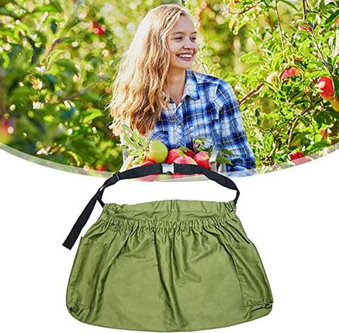 Harvest & Weeding Waist Apron with Pockets | Berry Picker/Garden Apron/Foraging Bag for Harvest - Vegetables, Fruits