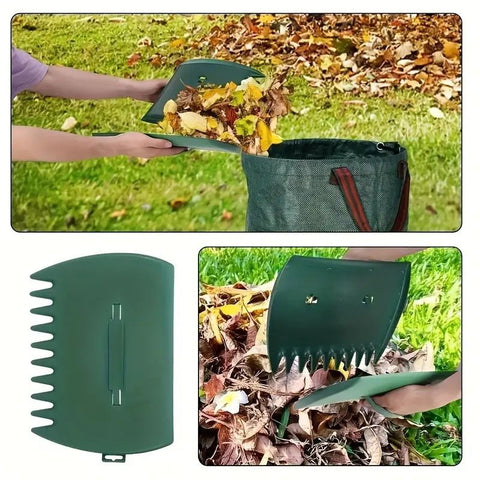 Leaf Scoops Hand Rakes, Large Leaf Grabbers for Yard Work and Garden Use, Clear and Collect Garden Rake, Leaf Scooper and Claws for Leaves, Lawn Debris,（military green33*24.8cm）