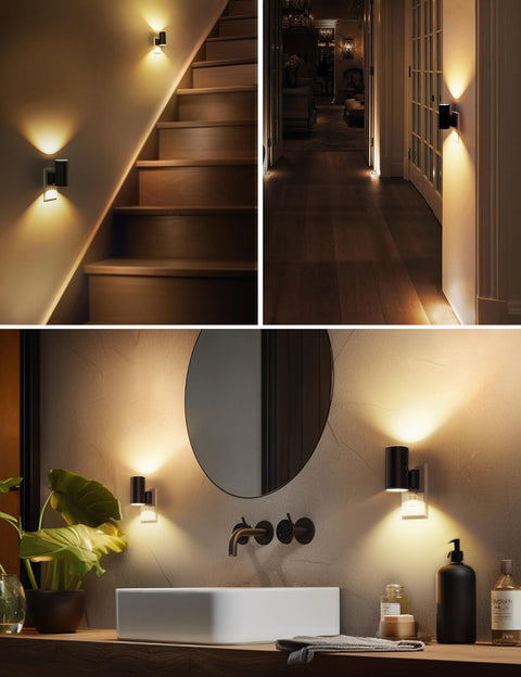 Night Lights Plug into Wall, Dimmable Night Light Plug in, Modern Night Lights with Dusk to Dawn Light Sensor, Soft White 3000K, Adjustable Brightness Nightlight for Hallway Bedroom, 2 Pack，4.8*8.8cm