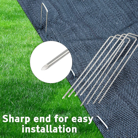 100 Pack 4*10cm  Landscape Staples  Gauge Garden Staples, Galvanized Ground Stakes  Pins, Lawn Yard Stakes for Gardening Plant Support Tent Fence Landscaping