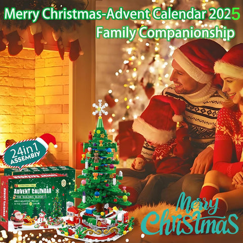 Advent Calendar Christmas Tree Building Blocks Toy Set with Warm light,24 Days Countdown Calendar Blocks for Christmas Tree,24 in 1 Vacation Advent Calendar Blocks,Christmas Gift for Kid Adult