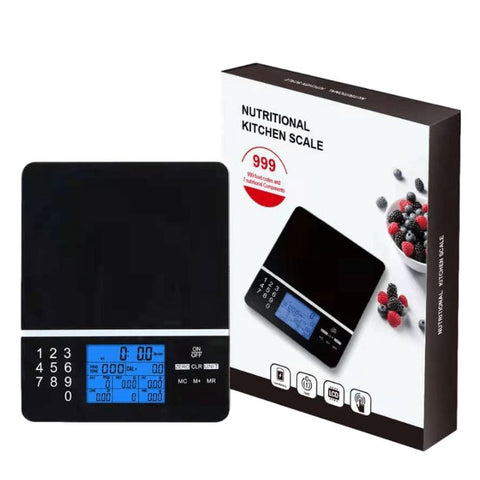 Food Scale with Nutritional Calculator, Kitchen Diet Scale, Digital Food Calorie Counting Scale for Meal Prep, Kitchen, Baking, Weight Loss, Resolution 1g, Max 5kg 11Ib
