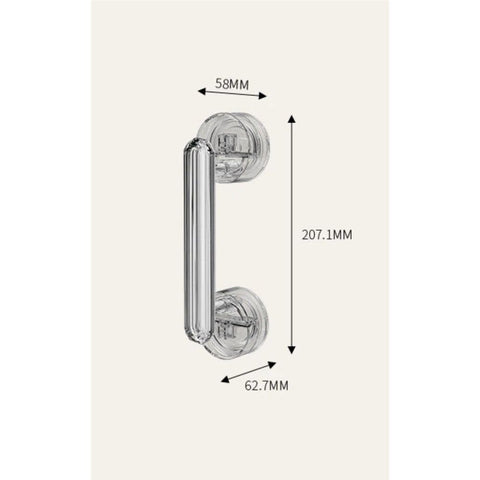 Waterproof Suction Cup Handle, Suction Cup Door Handle for Bathroom and Kitchen Cabinet Drawer (Transparet Sliver)