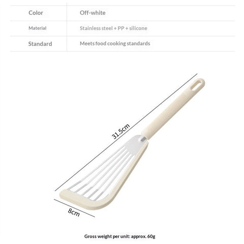 2 pack Fish Spatula Turner, Thin Slotted Spatulas for Nonstick Cookware,Silicone Edge Heat Resistant Kitchen Flipper for Fish, Egg, Pancake(Stainless Steel)