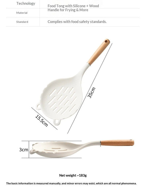 Spoon Perfect for Straining or Lifting Meat and Veggies from Broth, Durable BPA-Free Matte Silicone, Safe for Nonstick Cooking Surfaces