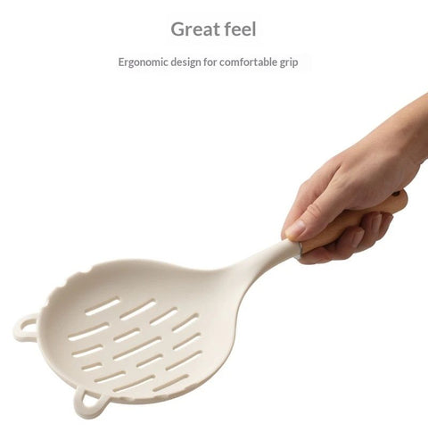 Spoon Perfect for Straining or Lifting Meat and Veggies from Broth, Durable BPA-Free Matte Silicone, Safe for Nonstick Cooking Surfaces