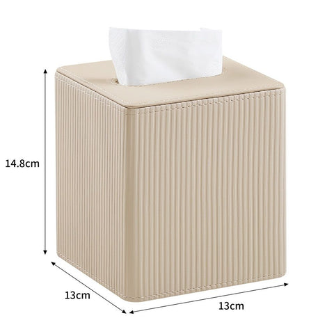 Leather Tissue Box Cover Square Tissue Box Holder for Bathroom Vanity Countertop Night Stands Bedroom Office Desk,Modern Tissue Decorative Organizer with Magnetic Closure（Only tissue box）