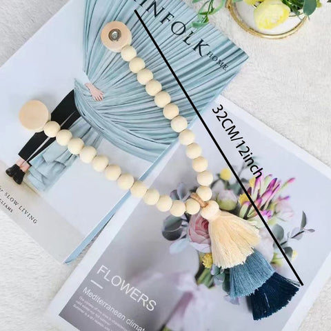 Handmade Magnetic Wooden Bead Curtain Tiebacks 2 PCS | Simple Elegant Magnetic Tassel Curtain Tie Backs | Accessories Wall Decoration | Drapery Tiebacks for Bedroom Window Treatment