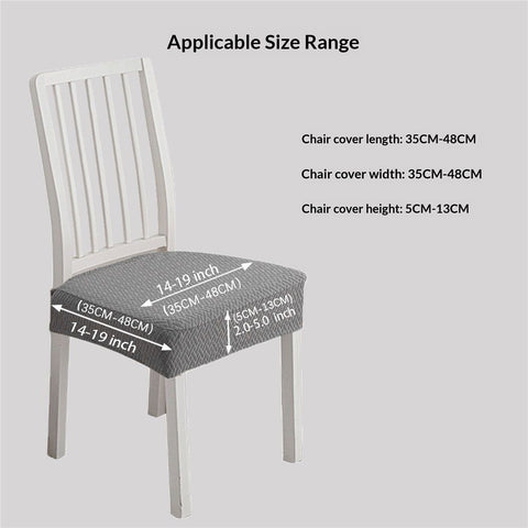Waterproof Seat Covers for Dining Room Chairs Set of 4, Stretch Jacquard Removable Washable Chair Seat Slipcovers Protector, No Rear Covers, light gray（Only chair covers）