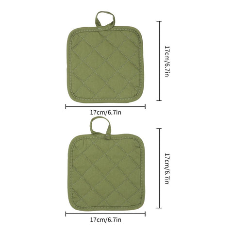 Oven Mitts and Pot Holders 4 pcs Set,High Heat Resistant 500 Degree Extra Thicken Long Kitchen Cotton Oven Glove for Cooking (11.8 Inch,Green)
