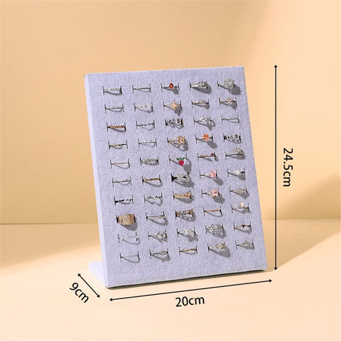 Ring Holder Stand, 50 Slots Jewelry Ring Display Storage Holder, Finger Jewelry Pad Showcase Organizer for Home or Store Sell Show（Only jewelry box）