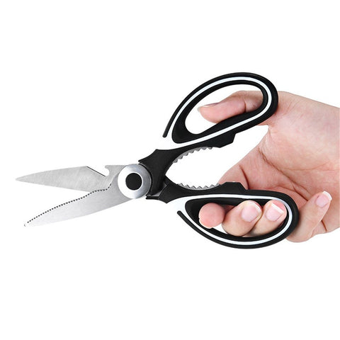 2 pack Kitchen Shears Multi Purpose Strong Stainless Steel Kitchen Utility Scissors with Cover Poulry,Fish, Meat, Vegetables Herbs, Bones, Dishwasher Safe (Black)