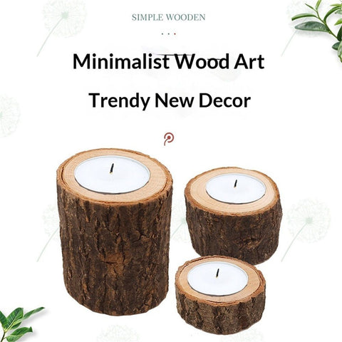 3 Pcs Wooden Vase for Centerpieces Wedding Flower Table Centerpieces Woodland Party Decor Rustic Farmhouse Bark Stump Buckets Vintage Planter Pots for Garden Baby Shower Window (Large+Medium+Small)
