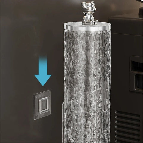 Wall Mount Paper Cup Dispenser, Water Ripple Pull Type Cup Holder Fit Disposble Paper and Plastic Cups, Bathroom Cup Dispenser for Home Hospital Office Gym (Transparent Water Ripples,Excluding cups)