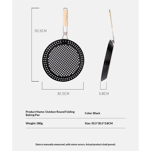 1 Piece BBQ Frying Pan with Holes, Non-stick BBQ Grill Pan, Stainless Steel Barbeque Woks, Grill Basket Vegetable with Handle | Vegetable Charring Pan for Stovetop & Grill