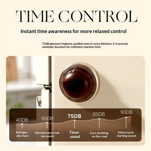 Kitchen Timer for Cooking, Chef Cooking Magnetic Timer - Loud Alarm, Mechanical Desk Manual Timers - Magnetic Clock Backing, Countdown Reminder - Stainless Steel Body