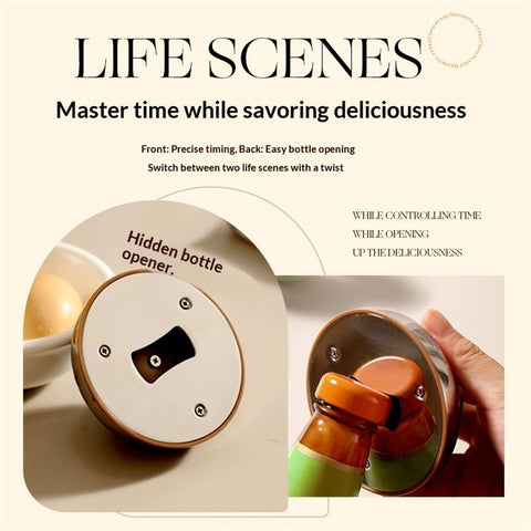 Kitchen Timer for Cooking, Chef Cooking Magnetic Timer - Loud Alarm, Mechanical Desk Manual Timers - Magnetic Clock Backing, Countdown Reminder - Stainless Steel Body