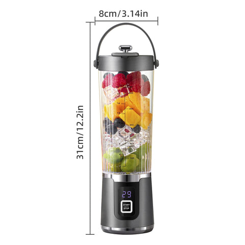 Portable Blender, Cordless Personal Smoothie Blender with USB Rechargeable & 10 Blades, Compact Mini Juicer Powerful Blending for Shakes/Fruits/Veggies/Travel/Home/Office/Gym/Camping（Only juicer）
