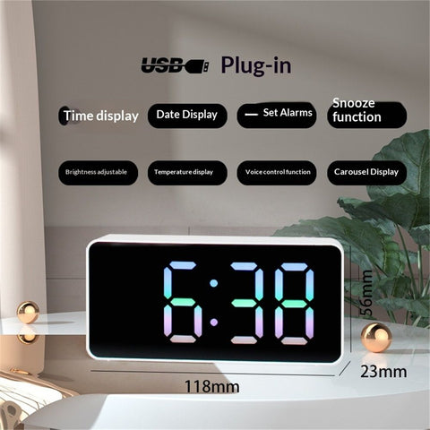 LED Digital Wall Clock, Big Digits,Modern Electric Small Silent Wall Clock for Living Room, Bedroom, Classroom, Farmhouse, Kitchen, Office