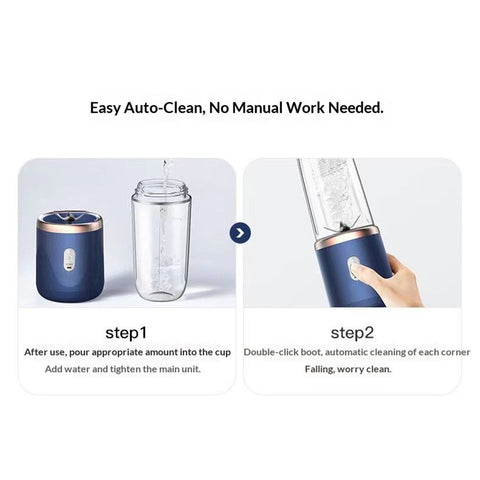 Portable Blender, Personal Blender USB Rchargeable, Mini Blender for Shakes and Smoothies, 400ML Portable Fruit Veggie Juicer Cup With 6 Blades and Travel Lid, Handheld Blender (Only juicer)