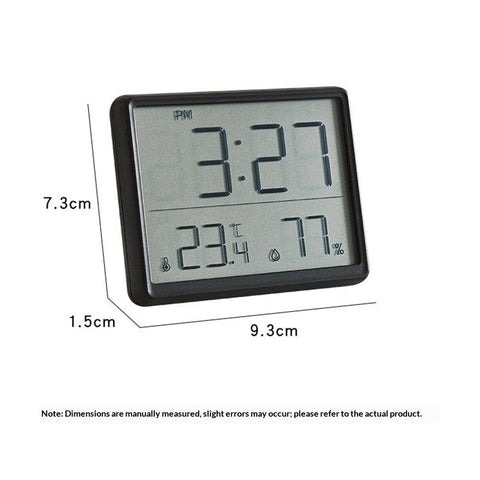 Smart Digital Alarm Clock, w/Magnetic Attraction, Indoor Temperature Humidity, HD Screen Hour Date, Battery Operated -Black