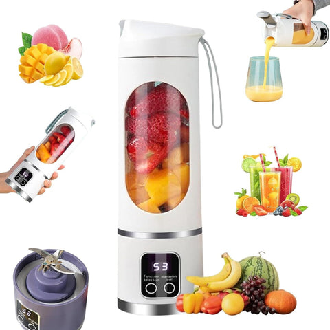 Digital Display Juicer-Smart LED Display, Diet-Friendly Portable Multimode Blender Personal Electric USB 500ML Portable juicer Shakes and Smoothies Blender Small Blenders Mixing,Green
