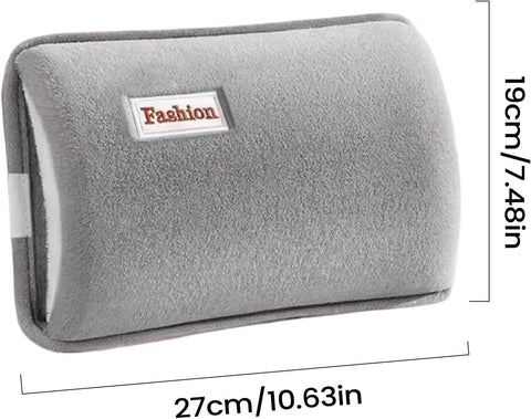 Hot Water Bottle with Rechargeable Plush Cover for Cramps Relief, Warm Heating Pad for Abdomen Back Foot, Soft Hand Warmer for Women Kids Home Office School Winter Reusable Heat Therapy Bag(green)