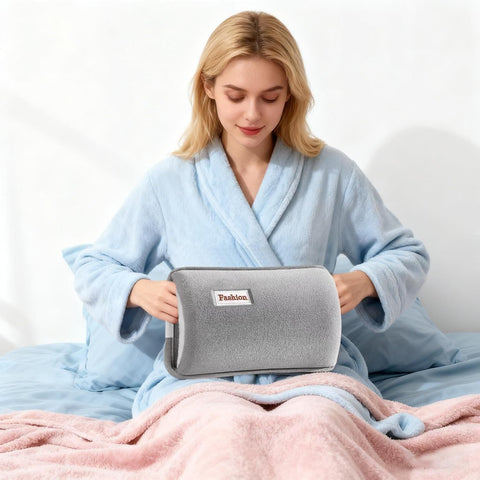 Hot Water Bottle with Rechargeable Plush Cover for Cramps Relief, Warm Heating Pad for Abdomen Back Foot, Soft Hand Warmer for Women Kids Home Office School Winter Reusable Heat Therapy Bag(coffee)