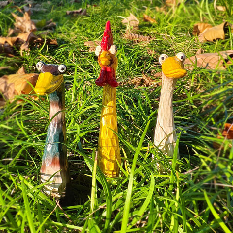 Outdoor Garden Deco Goose Resin Animal Statues, Fun Lawn Ornaments for Farmhouse or Microlandscape Design, Weatherproof & Durable
