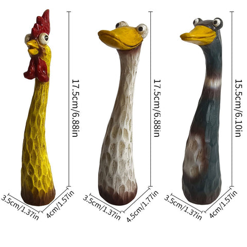 Outdoor Garden Decor Duck Resin Animal Statues, Fun Lawn Ornaments for Farmhouse or Microlandscape Design, Weatherproof & Durable