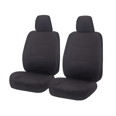 Seat Covers for TOYOTA LANDCRUISER 70 SERIES VDJ 05/2008 - ON SINGLE / DUAL CAB FRONT 2X BUCKETS CHARCOAL CHALLENGER