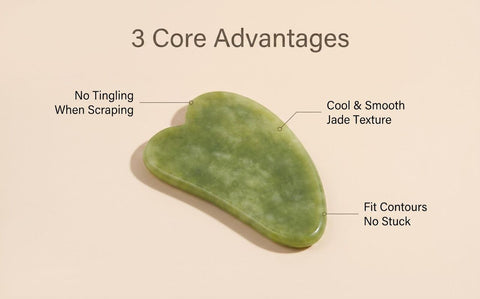 Natural Xiuyu Jade Heart‑Shaped Gua Sha Board（10 pieces）