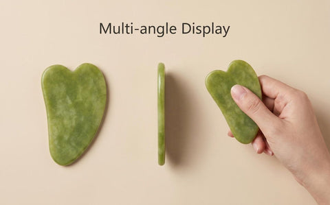 Natural Xiuyu Jade Heart‑Shaped Gua Sha Board（10 pieces）