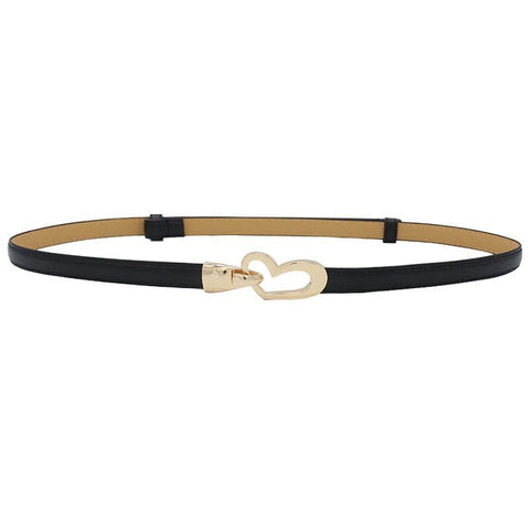 2-Pack White Adjustable Skinny Belt with Heart Buckle
