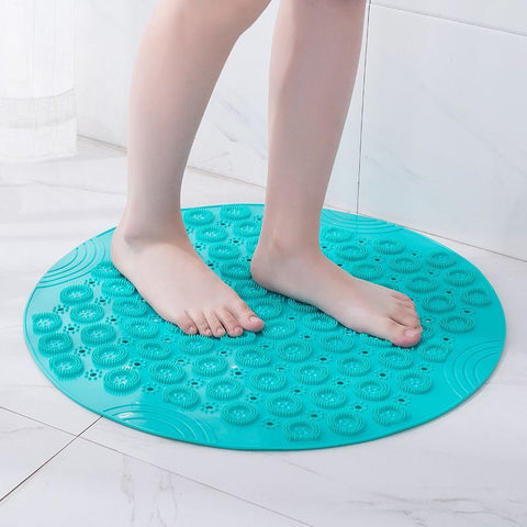 Ivory Round Non-Slip Massage Bath Mat 30×30cm