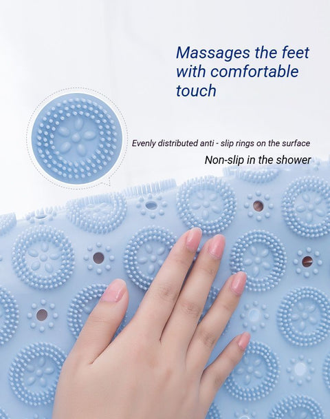 Pink Round Non-Slip Massage Bath Mat 30×30cm