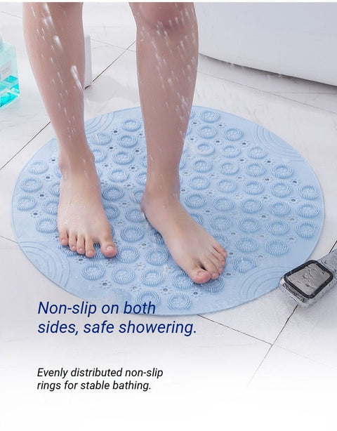 Pink Round Non-Slip Massage Bath Mat 30×30cm