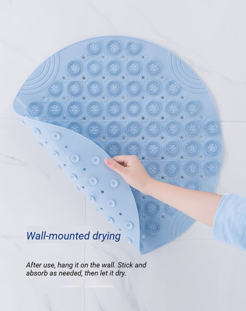 Pink Round Non-Slip Massage Bath Mat 55×55cm