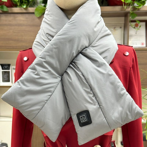 Rechargeable Thickened Heated Scarf Light Gray