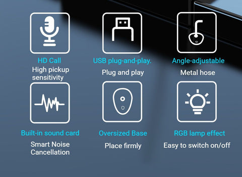 RGB Desktop Microphone Standard Model White