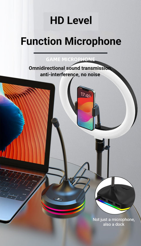RGB Desktop Microphone Standard Model White