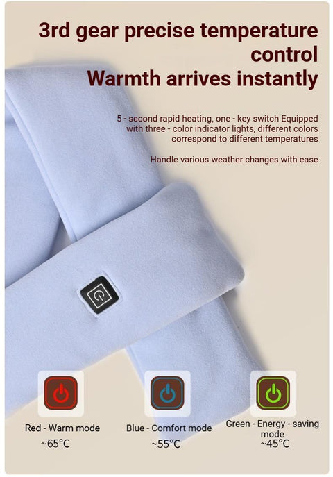 USB Rechargeable Graphene Heated Neck Warmer Black