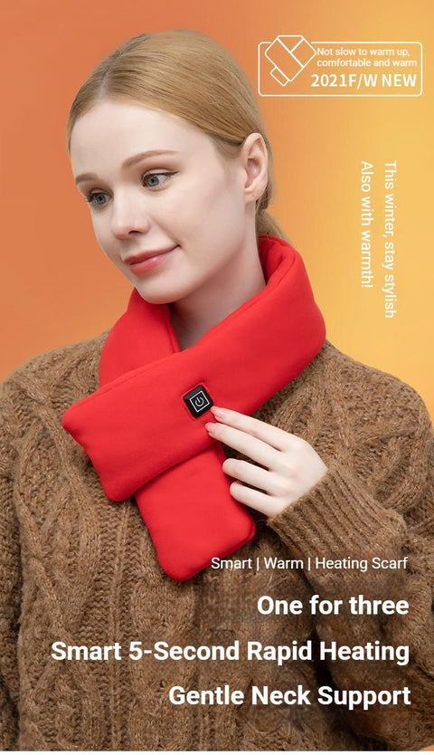 USB Rechargeable Graphene Heated Neck Warmer Light Blue